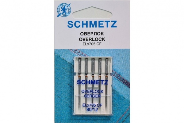 Иглы Schmetz для оверлока ELx705 CF №80, 5 шт в Краснокаменске